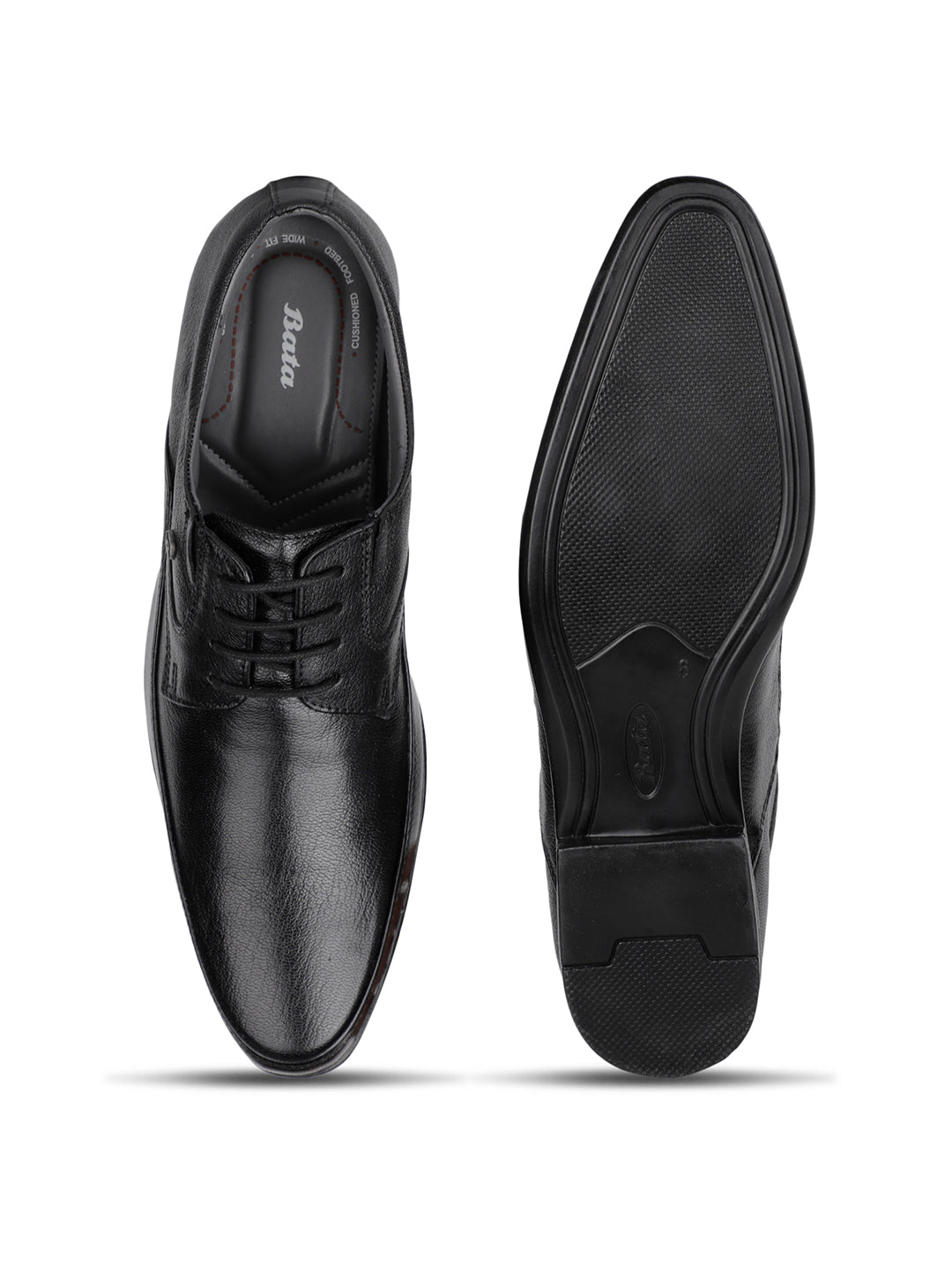 Bata Men Black Formal Lace-up Derby Shoes - Black - View 4