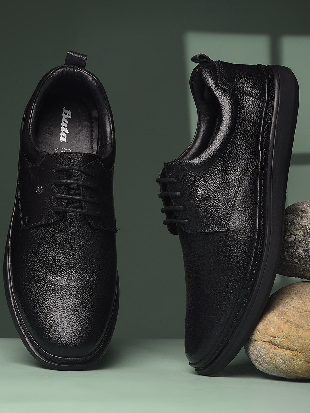 Bata Men Black Formal Lace-up Derby Shoes - Black - View 6