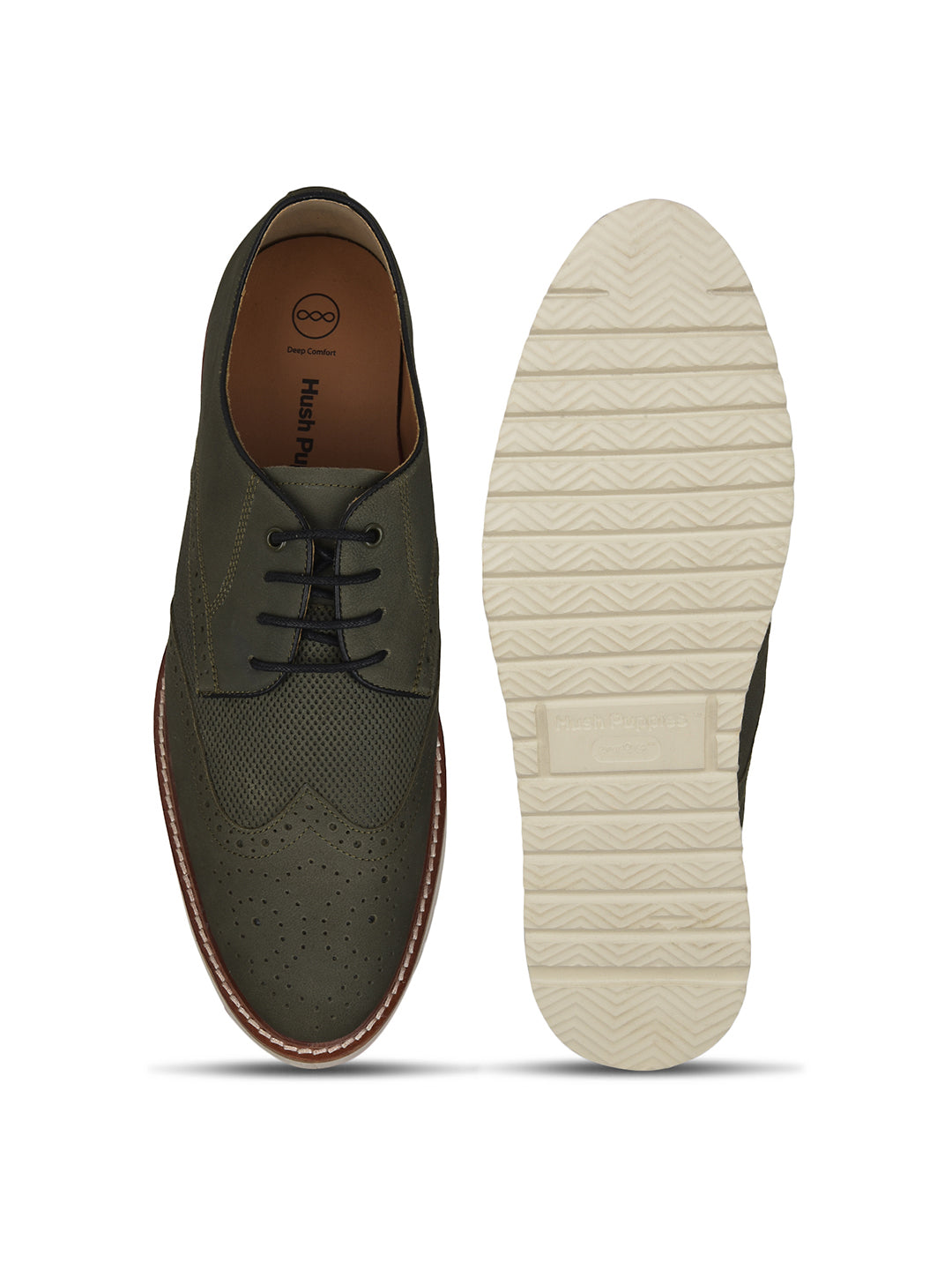 Hush Puppies Men Olive Casual Lace-up Shoes - Olive - View 4