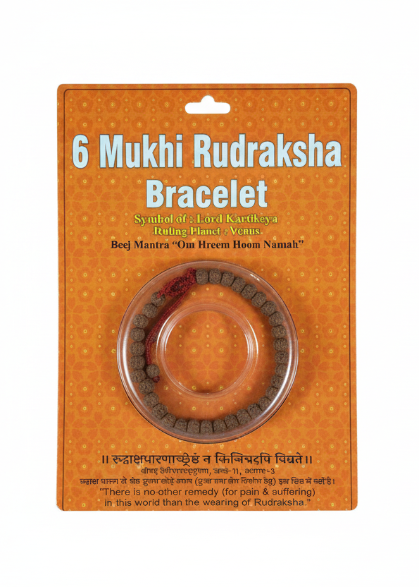 6 Mukhi Rudraksha Bracelet – Sacred Beaded Bracelet for Confidence, Strength & Emotional Balance