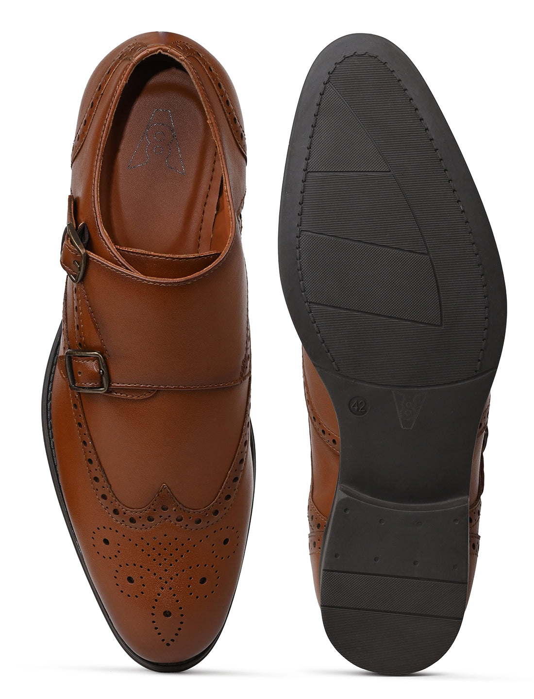 The Bruno Tan Men Formal Brogue Monk V8 By Ruosh