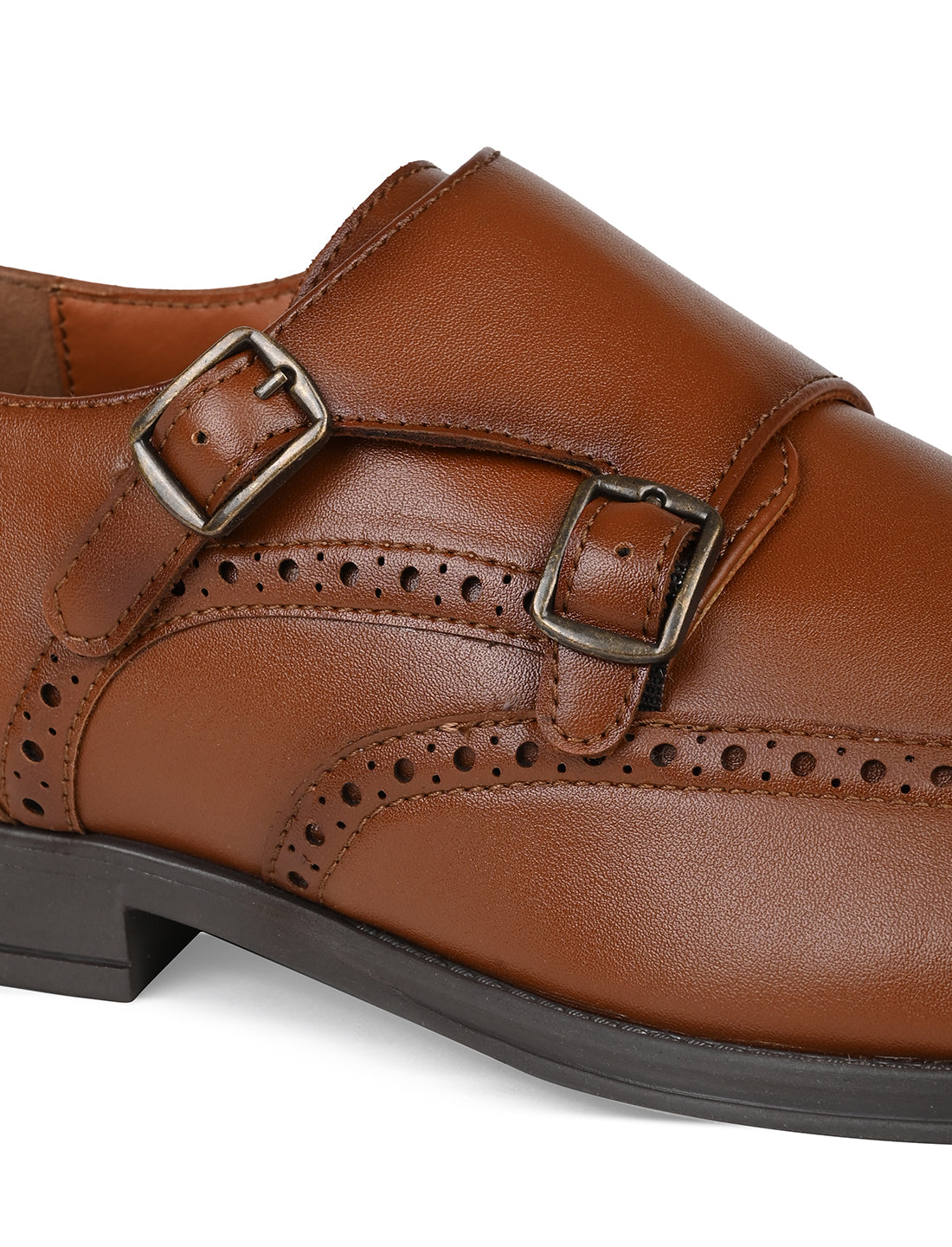 The Bruno Tan Men Formal Brogue Monk V8 By Ruosh