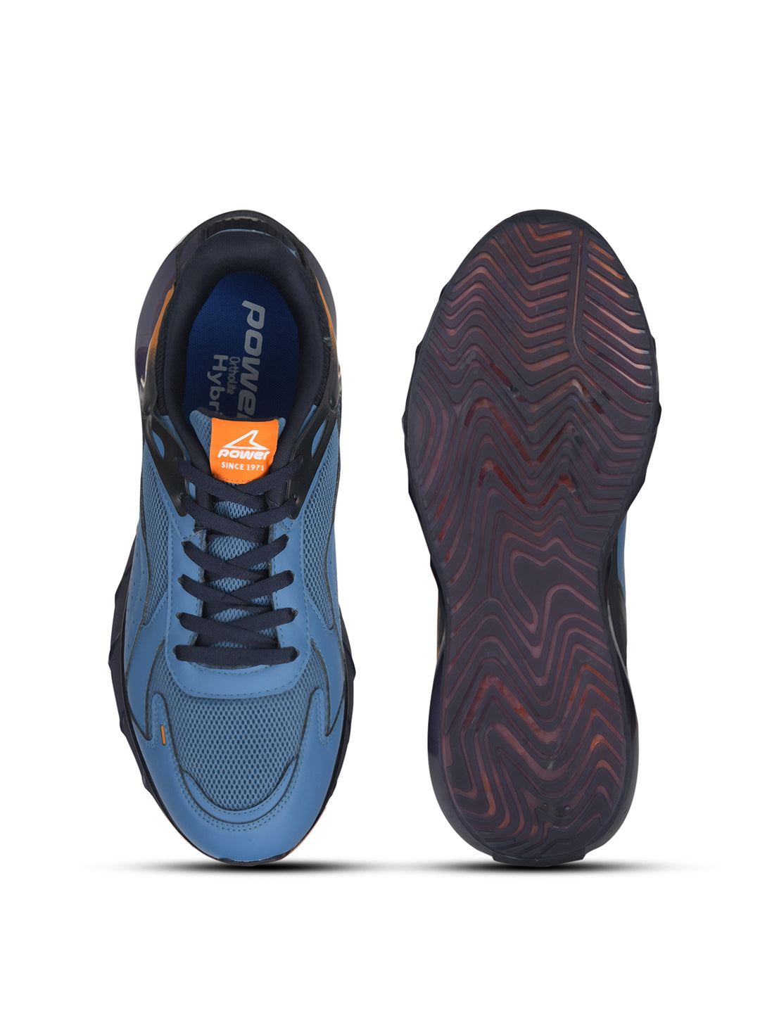 Power Men Blue Lace-up Oxford Sports Shoes - Blue - View 4