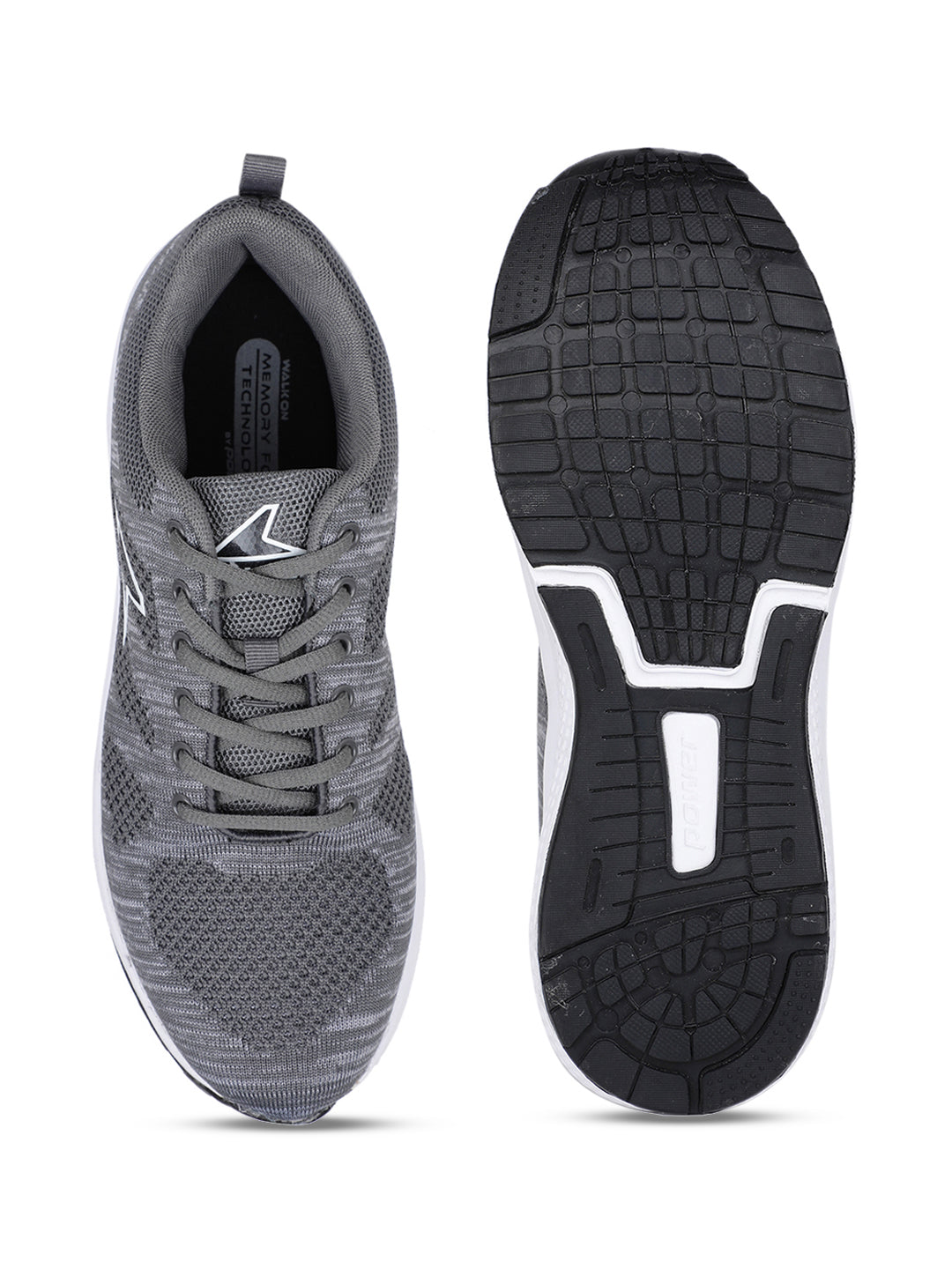 Power Men Grey Lace-up Oxford Sports Shoes - Grey - View 4