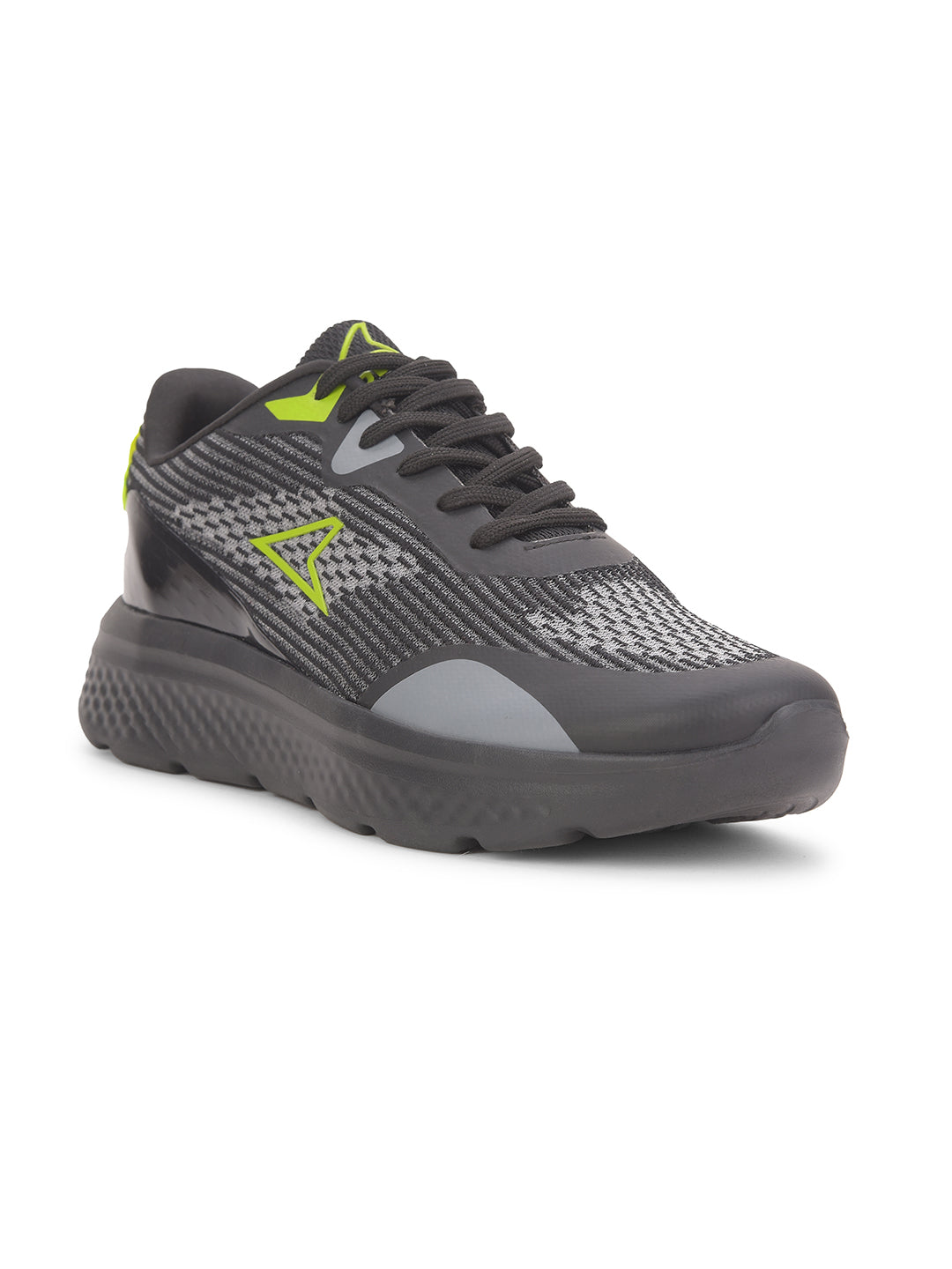 Power Men Black Lace-up Oxford Sports Shoes - Black - View 1