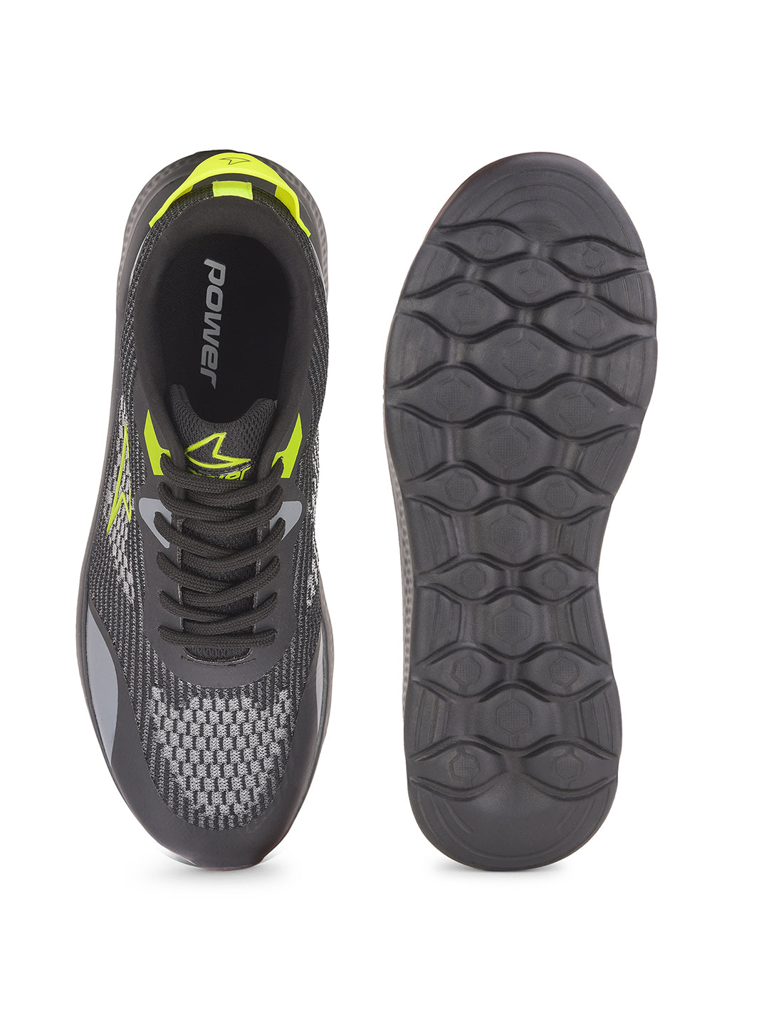 Power Men Black Lace-up Oxford Sports Shoes - Black - View 4