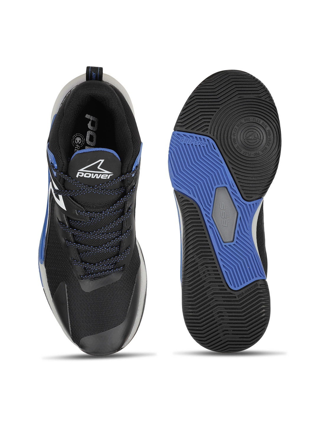 Power Men Black Lace-up Oxford Sports Shoes - Black - View 4