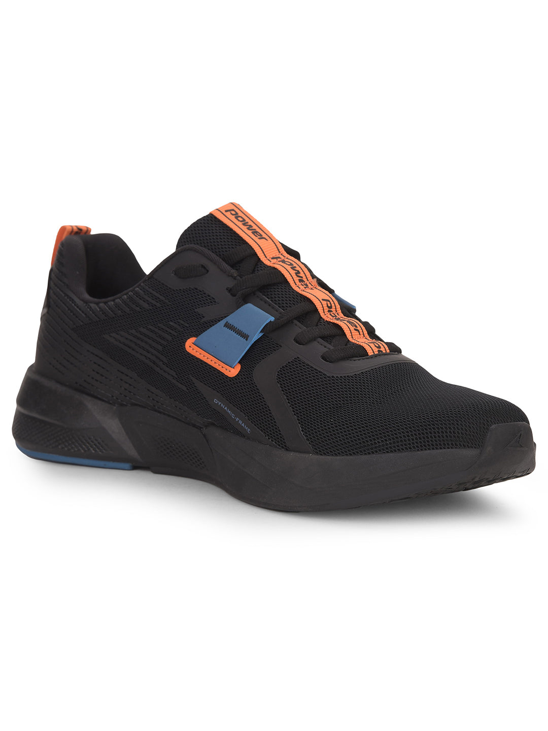 Power Men Black Lace-up Oxford Sports Shoes - Black - View 1