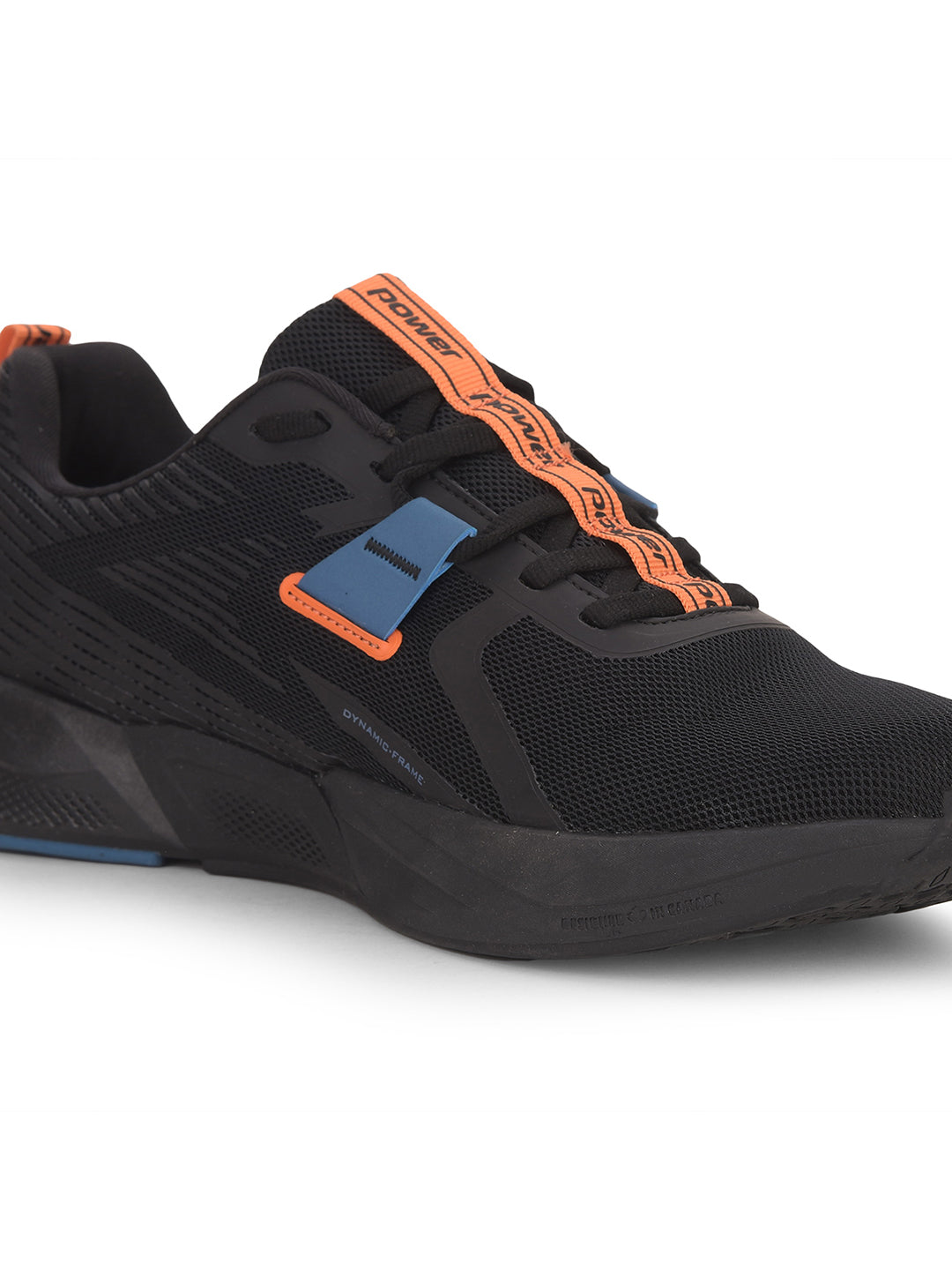 Power Men Black Lace-up Oxford Sports Shoes - Black - View 5