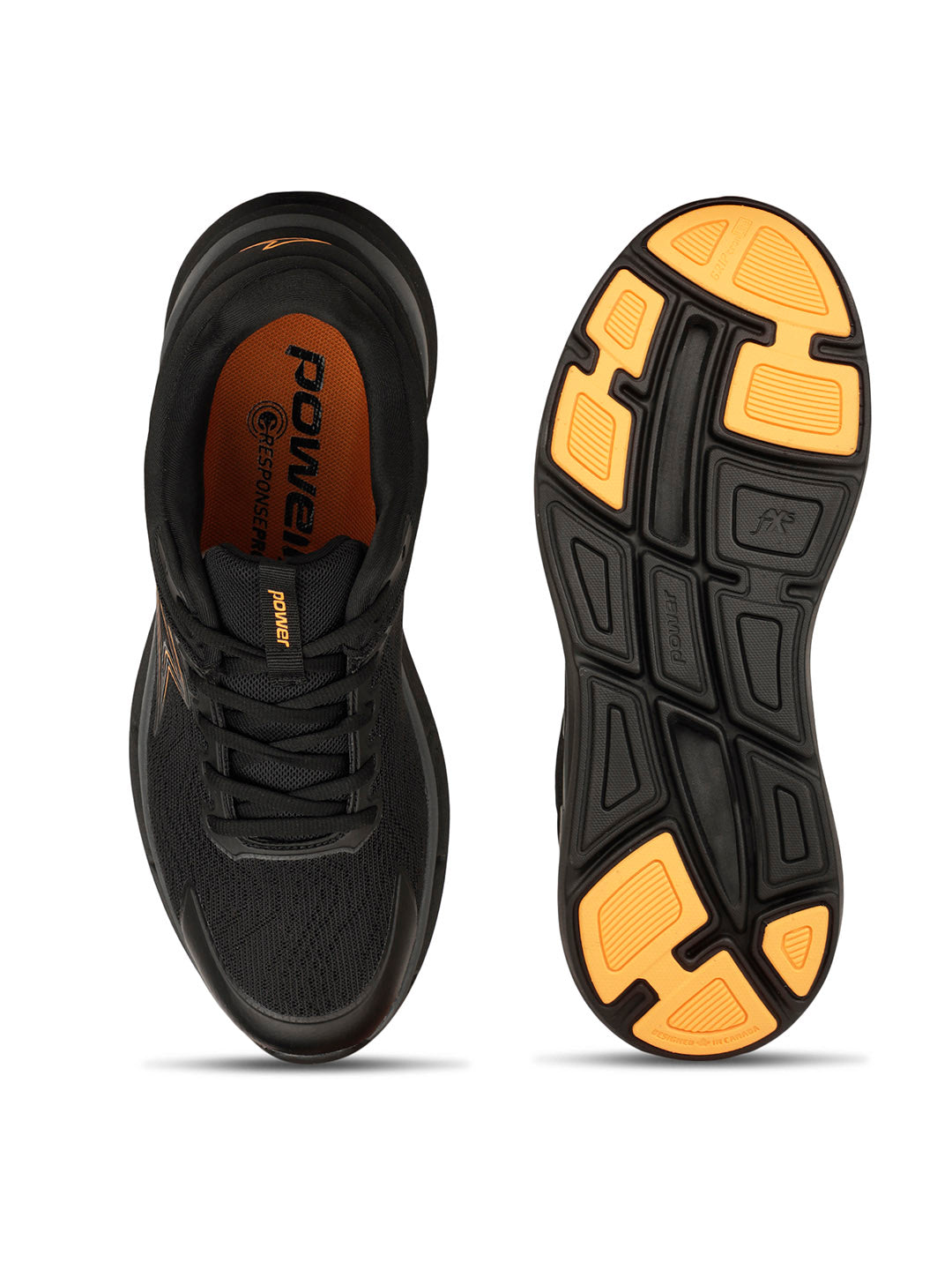 Power Men Black Lace-up Oxford Sports Shoes - Black - View 4
