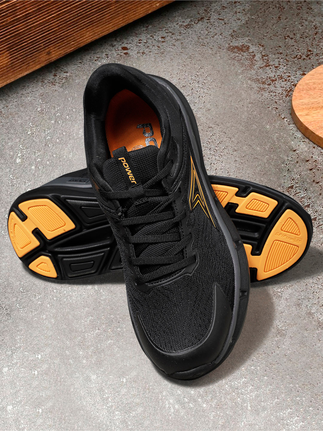Power Men Black Lace-up Oxford Sports Shoes - Black - View 6