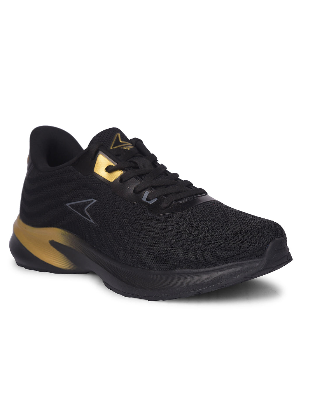 Power Men Black Lace-up Oxford Sports Shoes - Black - View 1