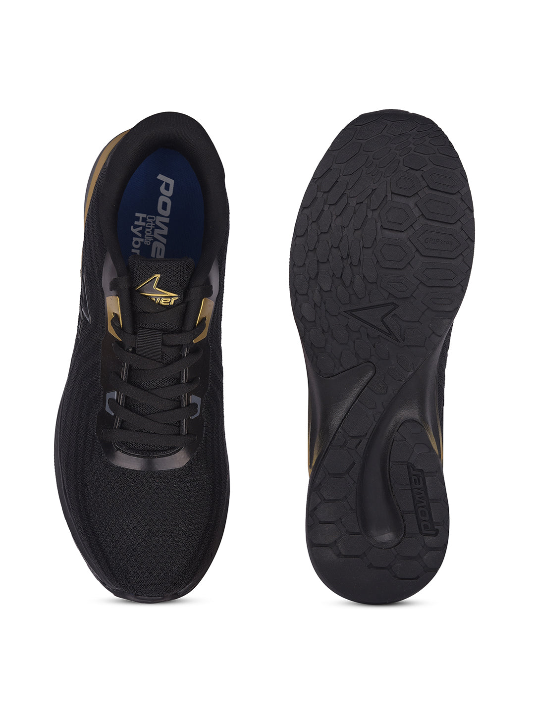 Power Men Black Lace-up Oxford Sports Shoes - Black - View 4