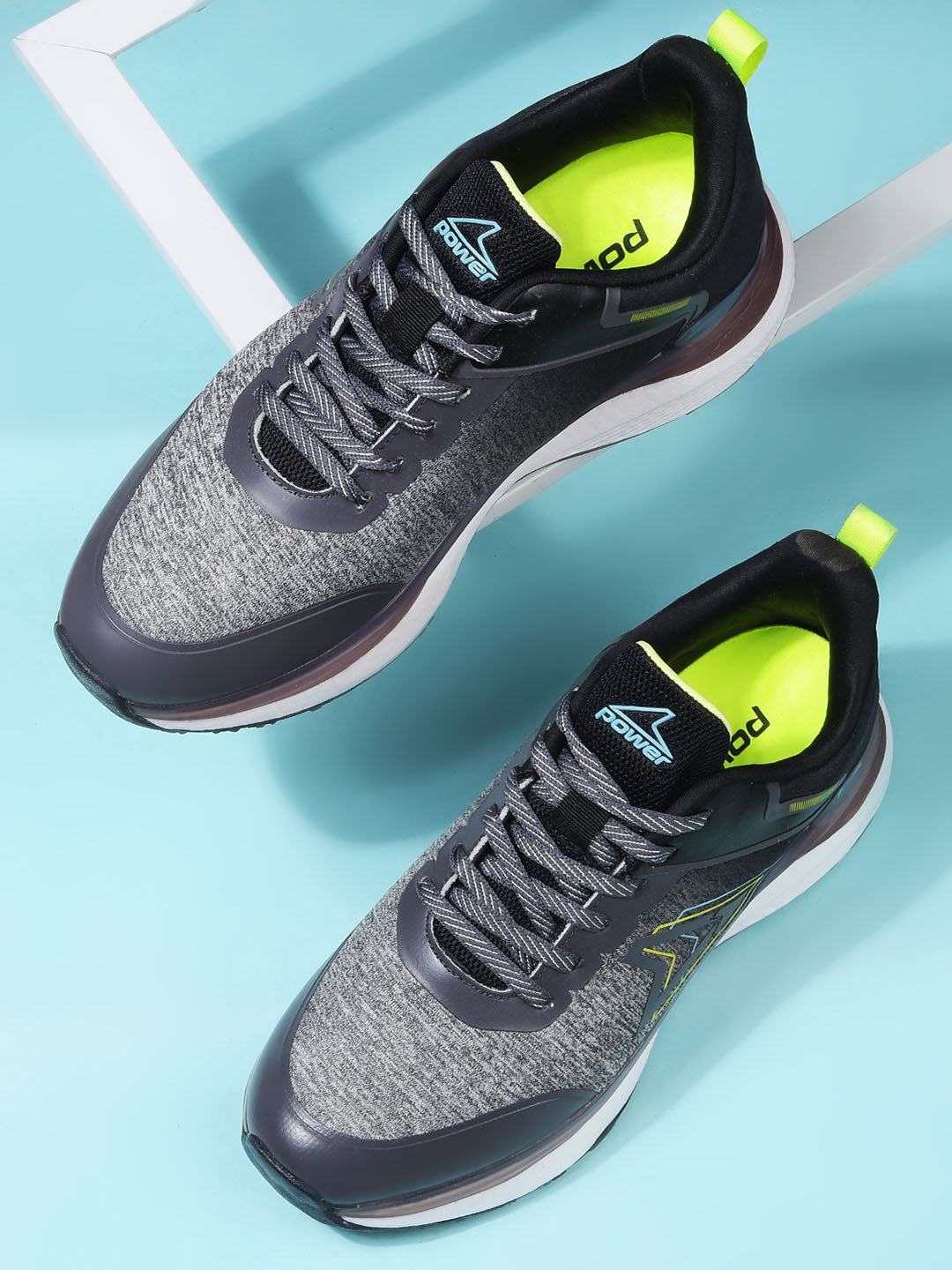Power Men Black Lace-up Oxford Sports Shoes - Black - View 6