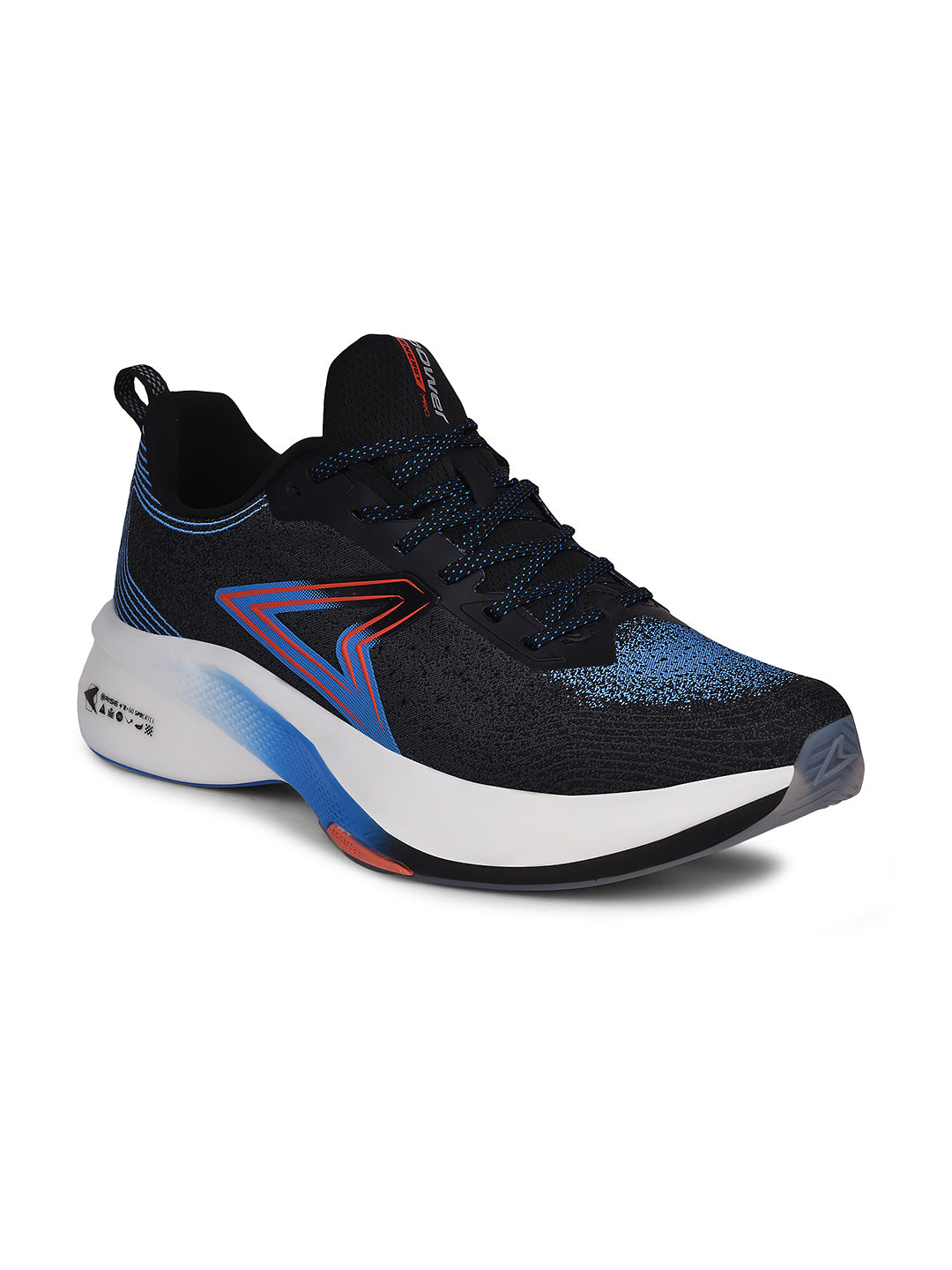 Power Men Black Lace-up Oxford Sports Shoes - Black - View 1