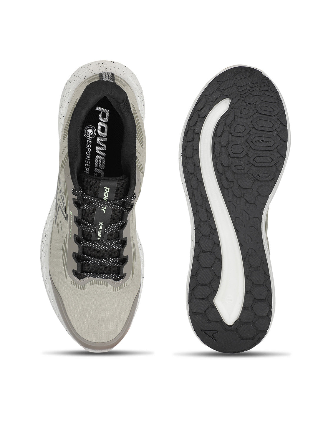Power Men Beige Lace-up Oxford Sports Shoes - Beige - View 4