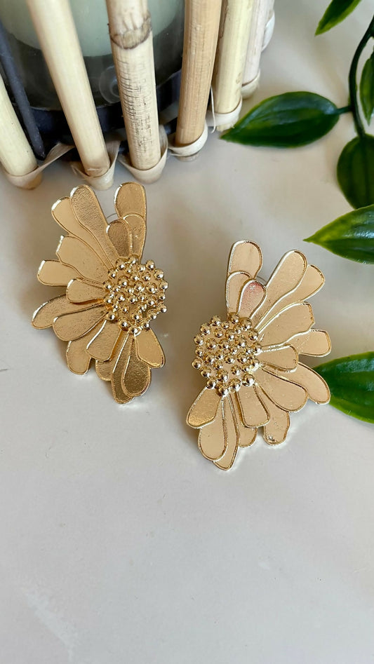 solid boho flower earrings