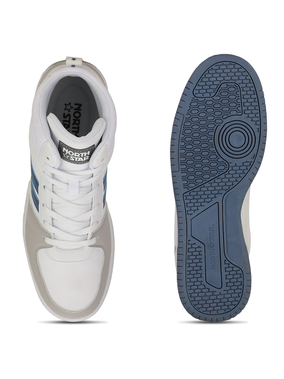 North Star Men White Casual Ankle Length Lace-up Sneakers - White - View 4