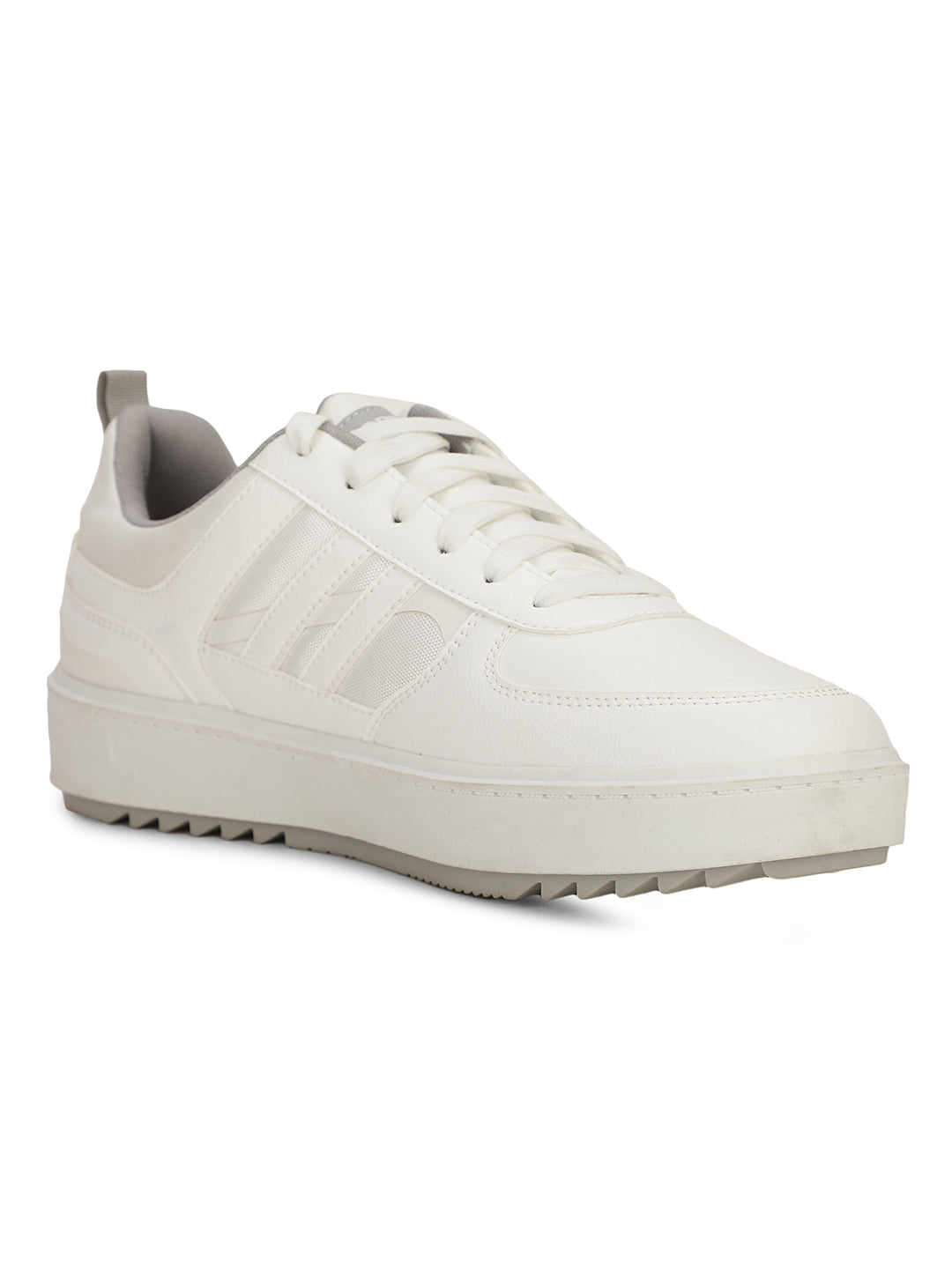 North Star Men White Casual Lace-up Sneakers - White - View 1