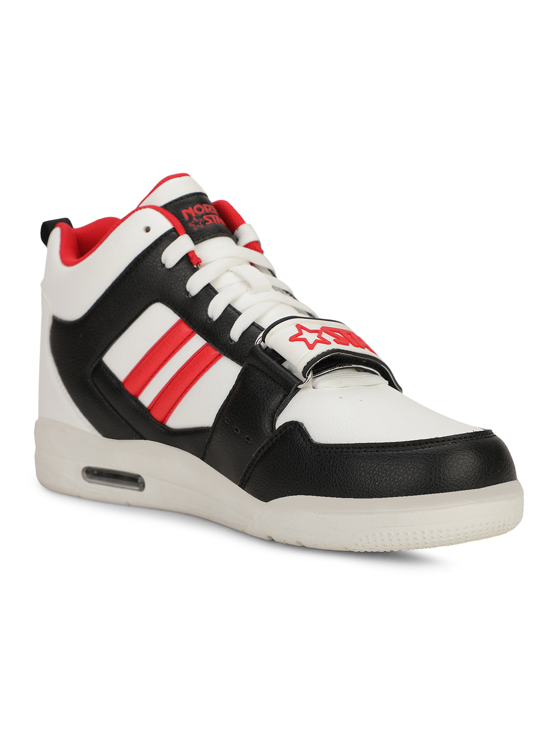North Star Men White Casual Ankle Length Lace-up Sneakers - White - View 1