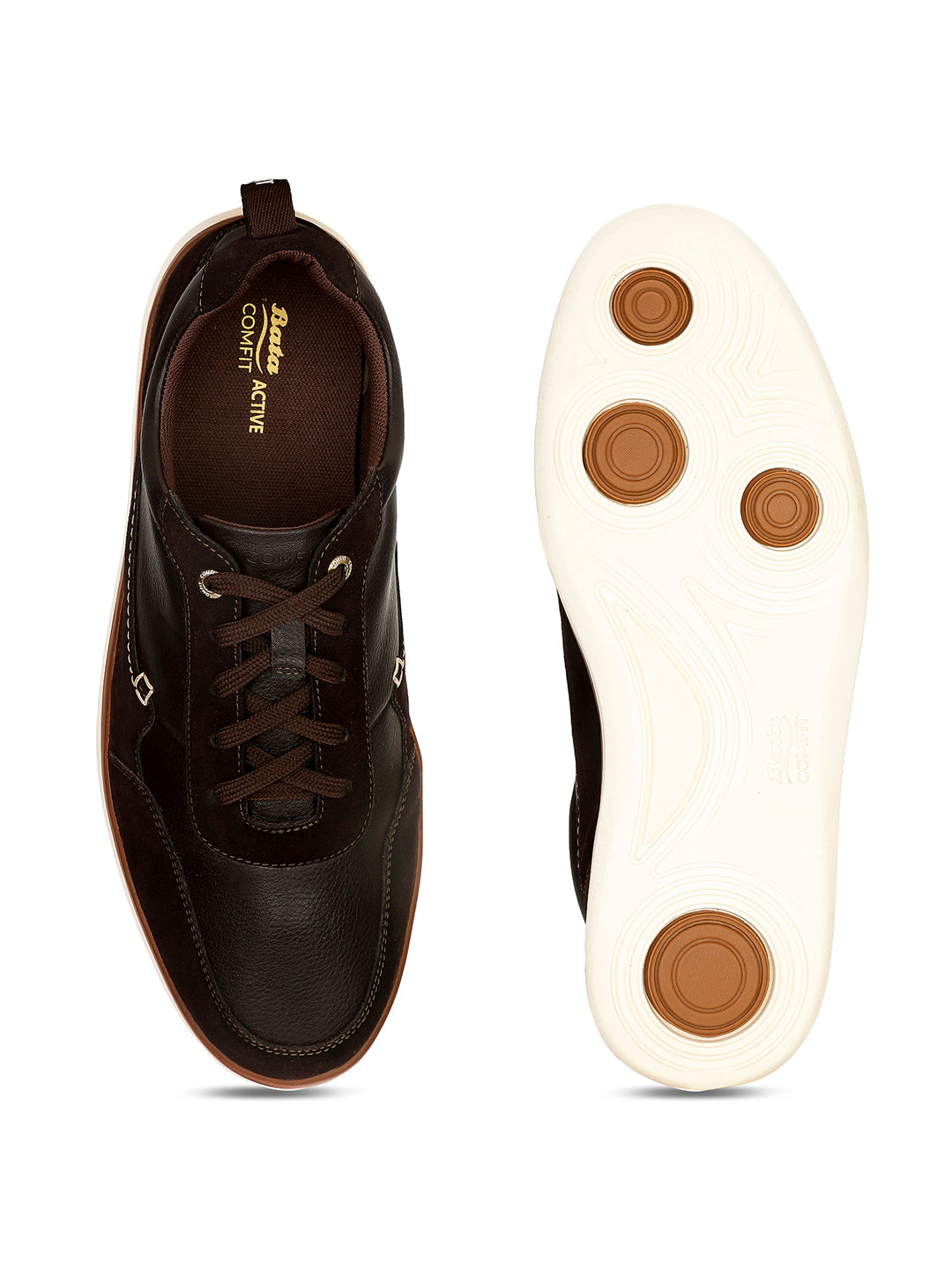 Bata Comfit Men Dark Brown Casual Lace-up Shoes - Dark Brown - View 4