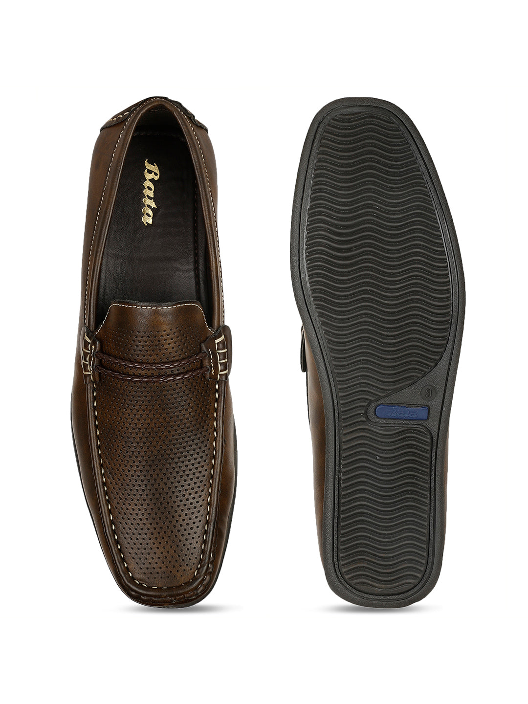Bata Men Dark Brown Casual Slip-on Loafers - Dark Brown - View 4