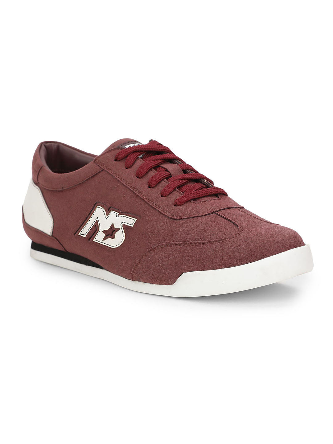 North Star Men's Maroon Casual Lace-up Sneakers - Maroon