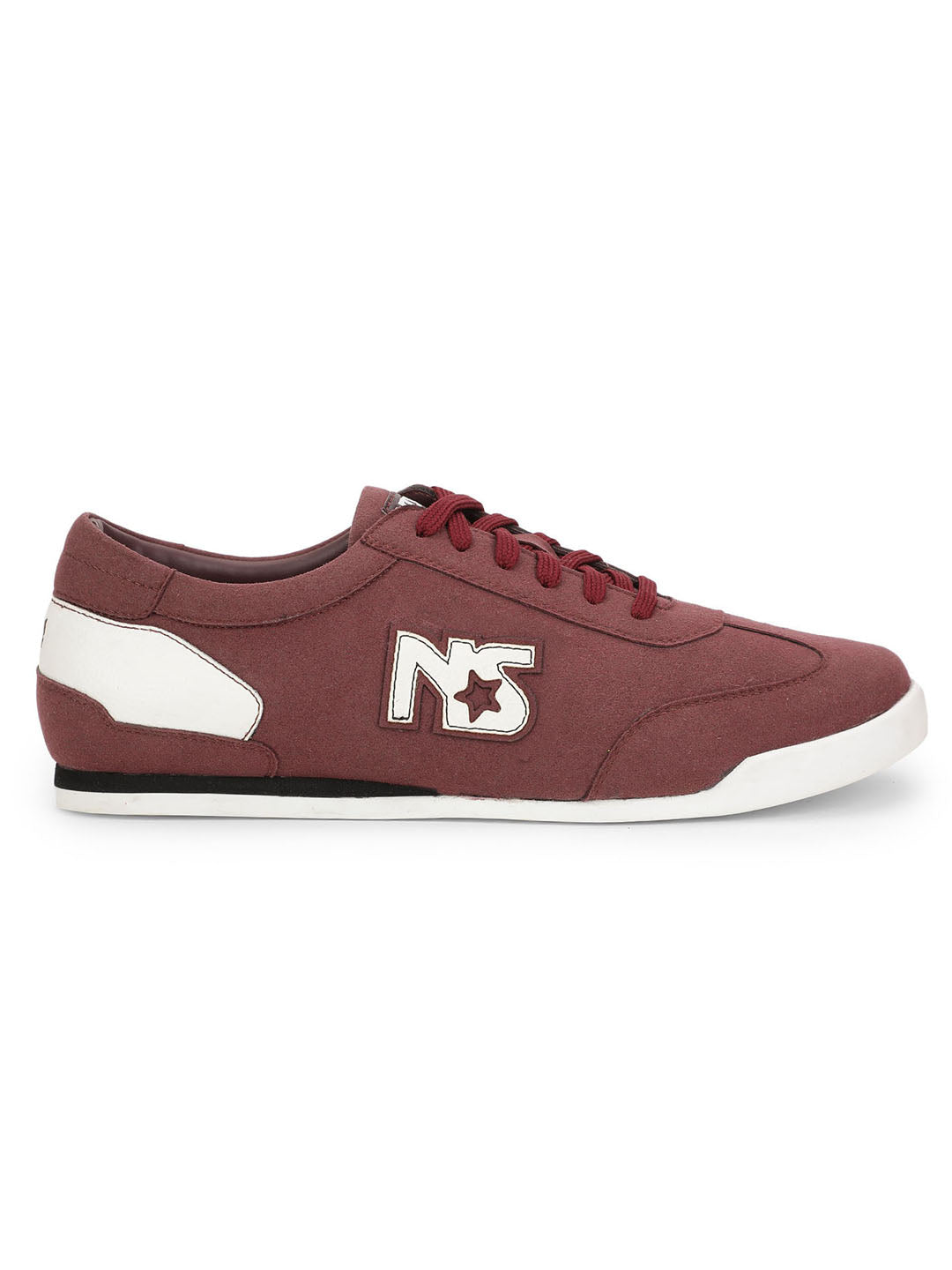 North Star Men's Maroon Casual Lace-up Sneakers - Maroon