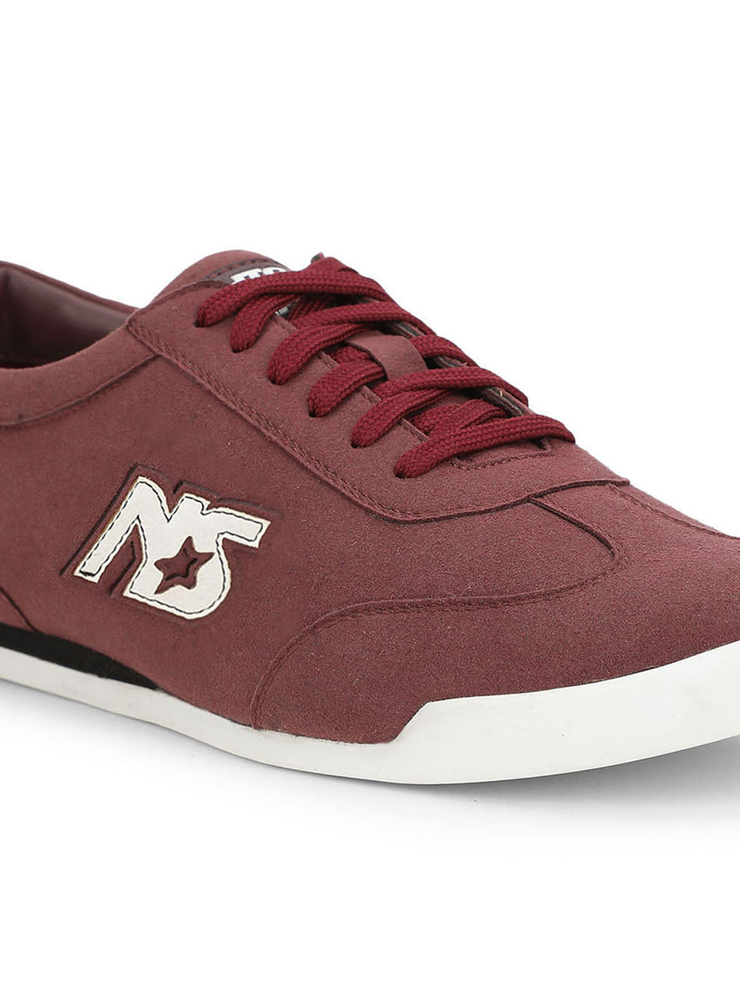 North Star Men's Maroon Casual Lace-up Sneakers - Maroon