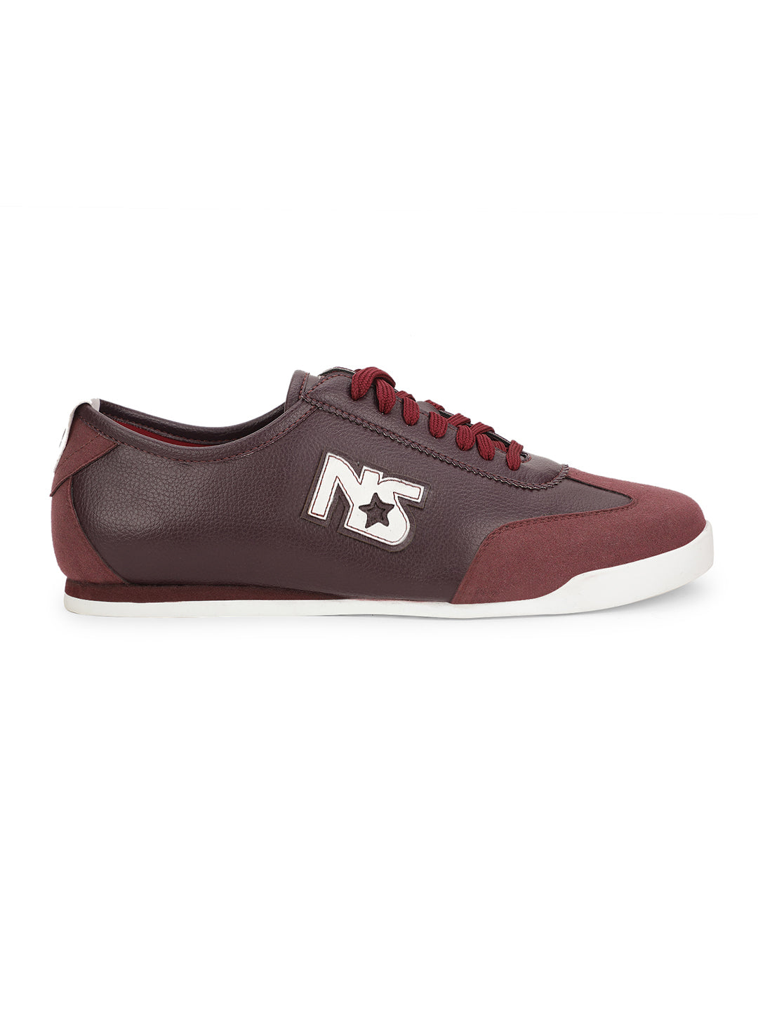 North Star Men's Maroon Casual Lace-up Sneakers - Maroon
