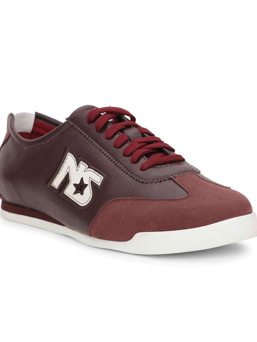 North Star Men's Maroon Casual Lace-up Sneakers - Maroon