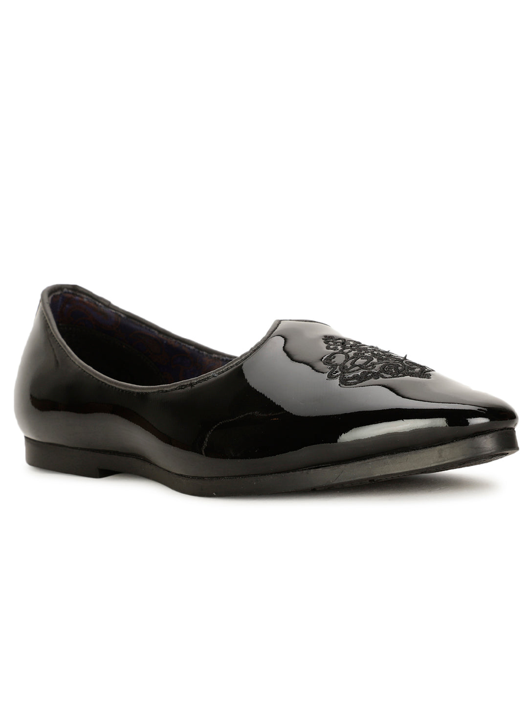 Bata Men Black Traditional Slip-on Mojari - Black - View 1
