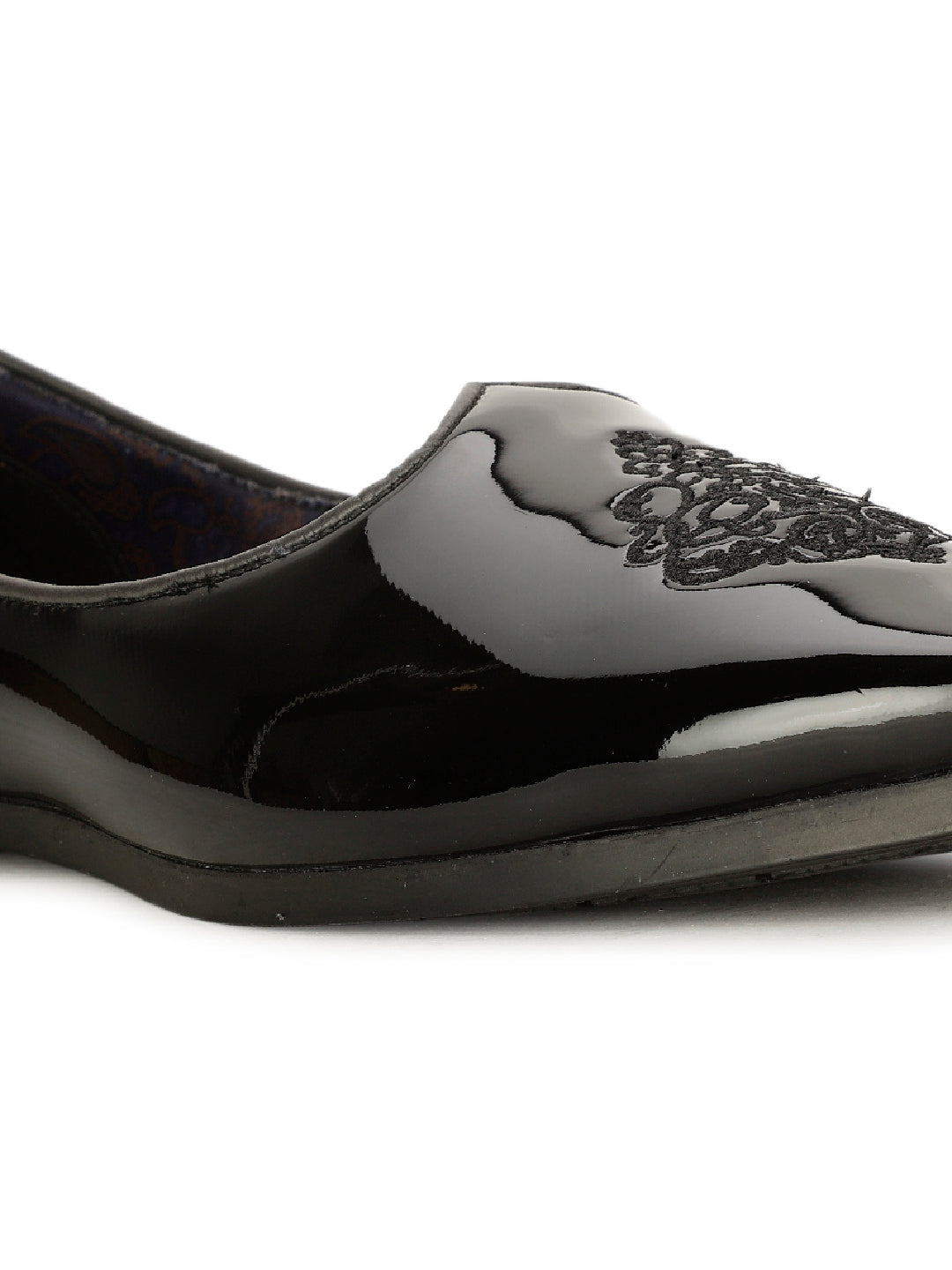 Bata Men Black Traditional Slip-on Mojari - Black - View 5