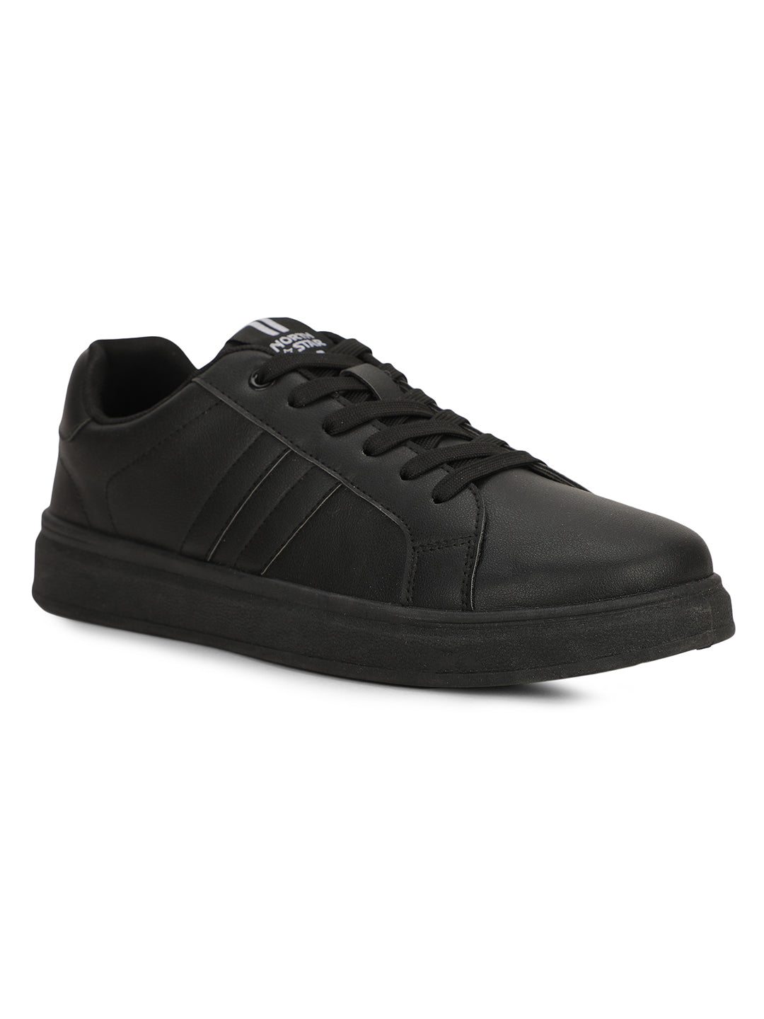 North Star Men Black Casual Lace-up Sneakers - Black - View 1
