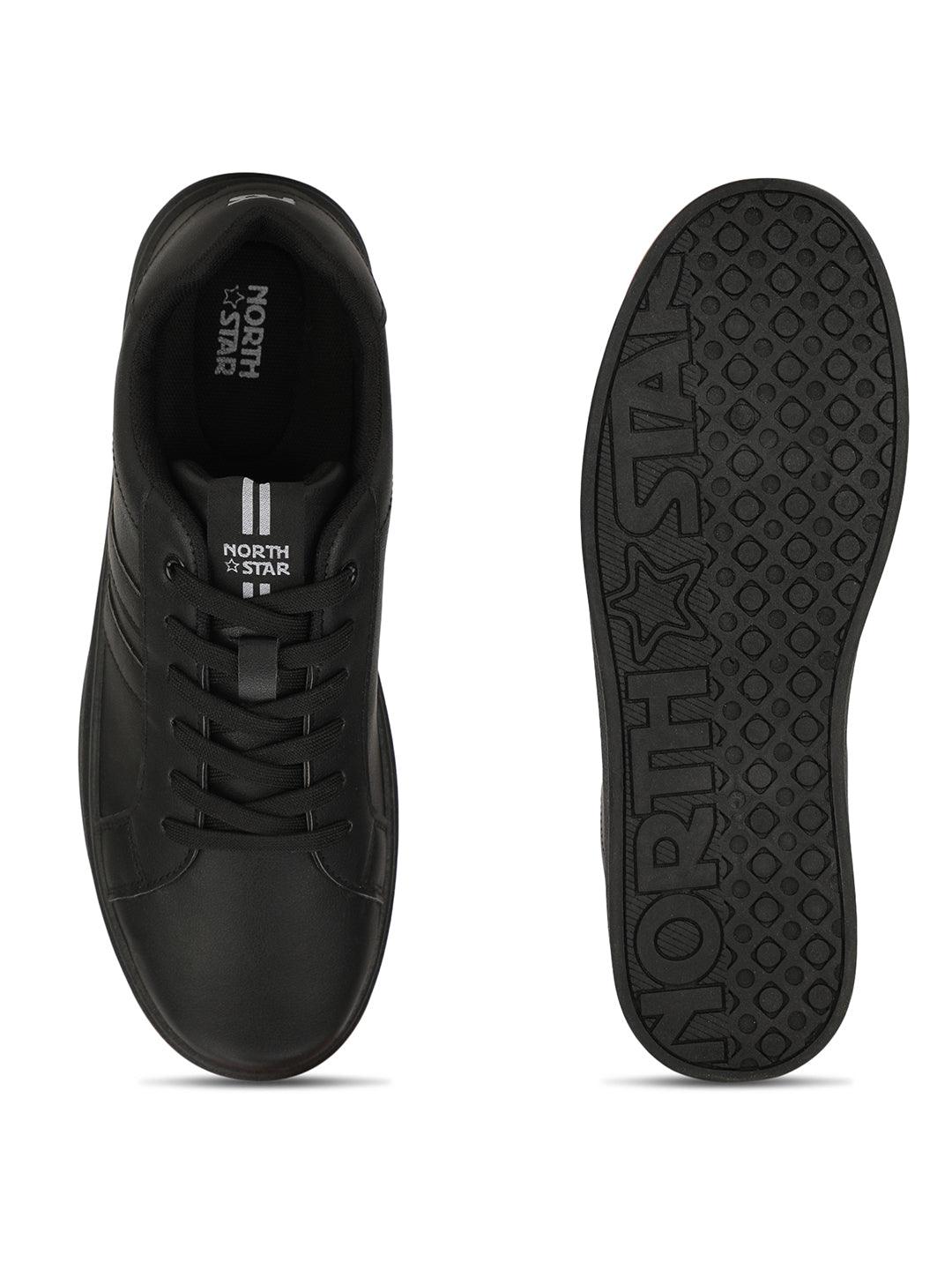 North Star Men Black Casual Lace-up Sneakers - Black - View 4