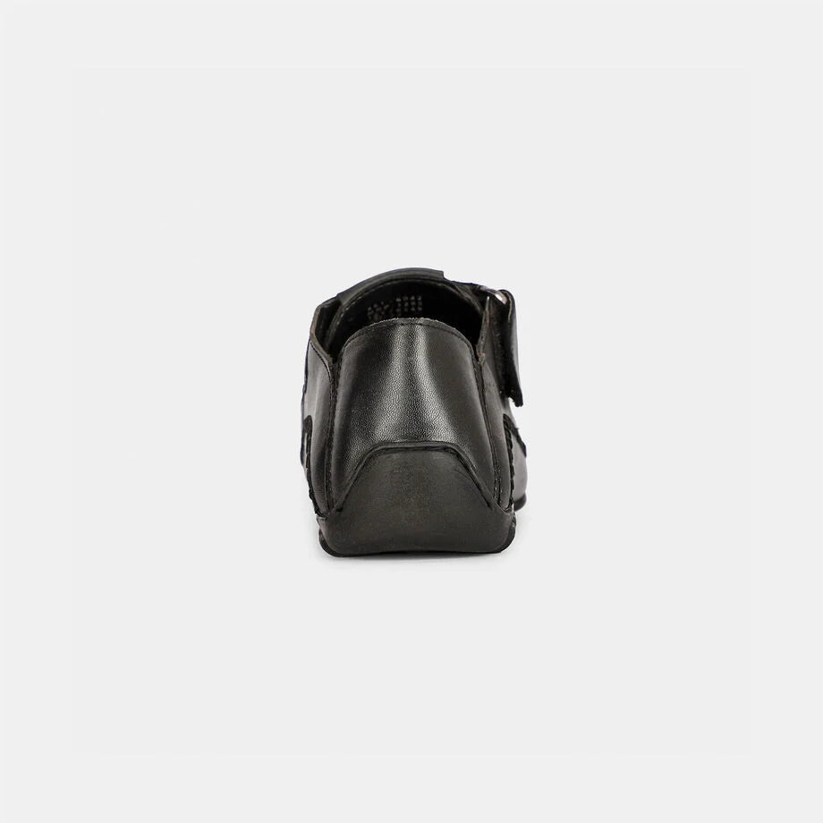 Bata Men's Black Shoe-Style Sandals with Velcro Closure Bata