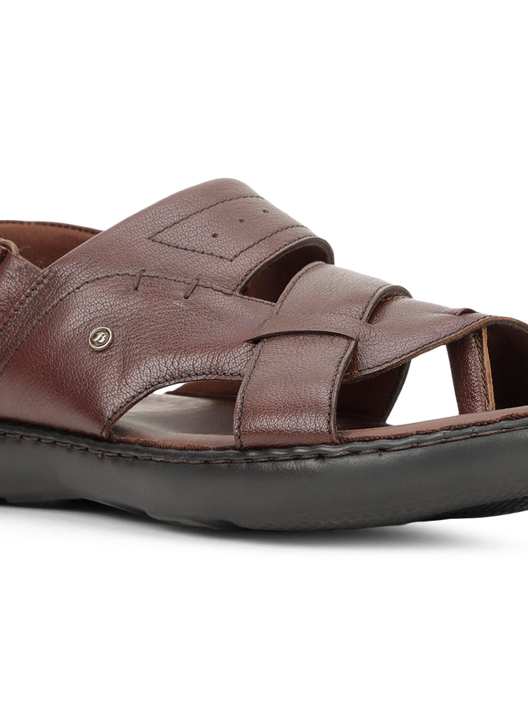 Bata Men Dark Brown Casual Backstrap Sandal - Dark Brown - View 5