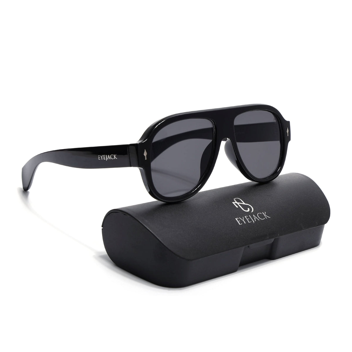 Eyejack Black Oversize Sunglasses for Men and Women - Style 1094 - view 8