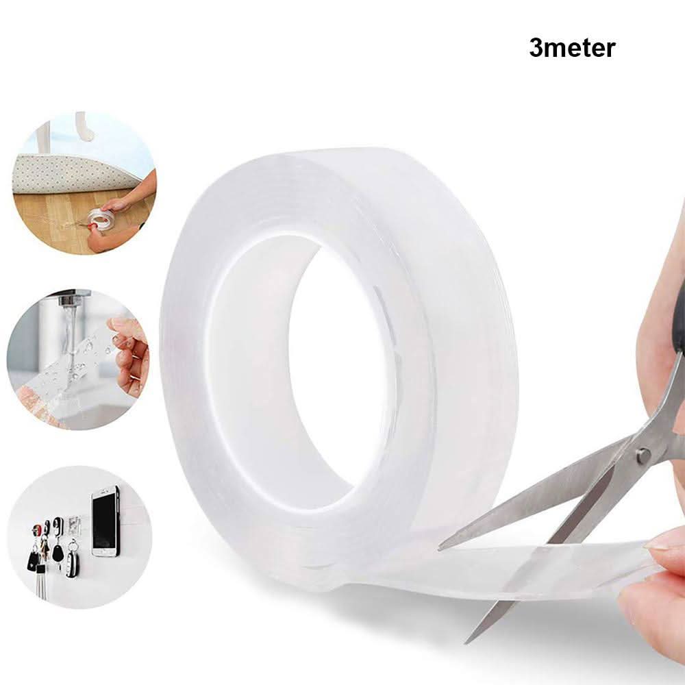 Double Sided Nano Adhesive Tape 3 Meter Washable Traceless Nano Gel Tape Multipurpose HP DD