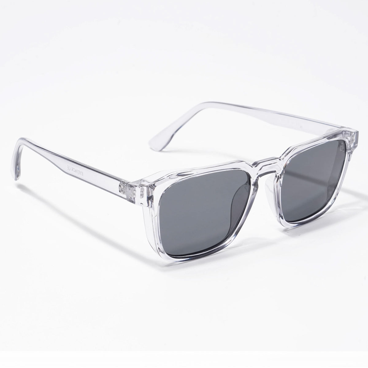 Eyejack Transparent Grey Square Sunglasses for Men and Women - Style L548 - view 2