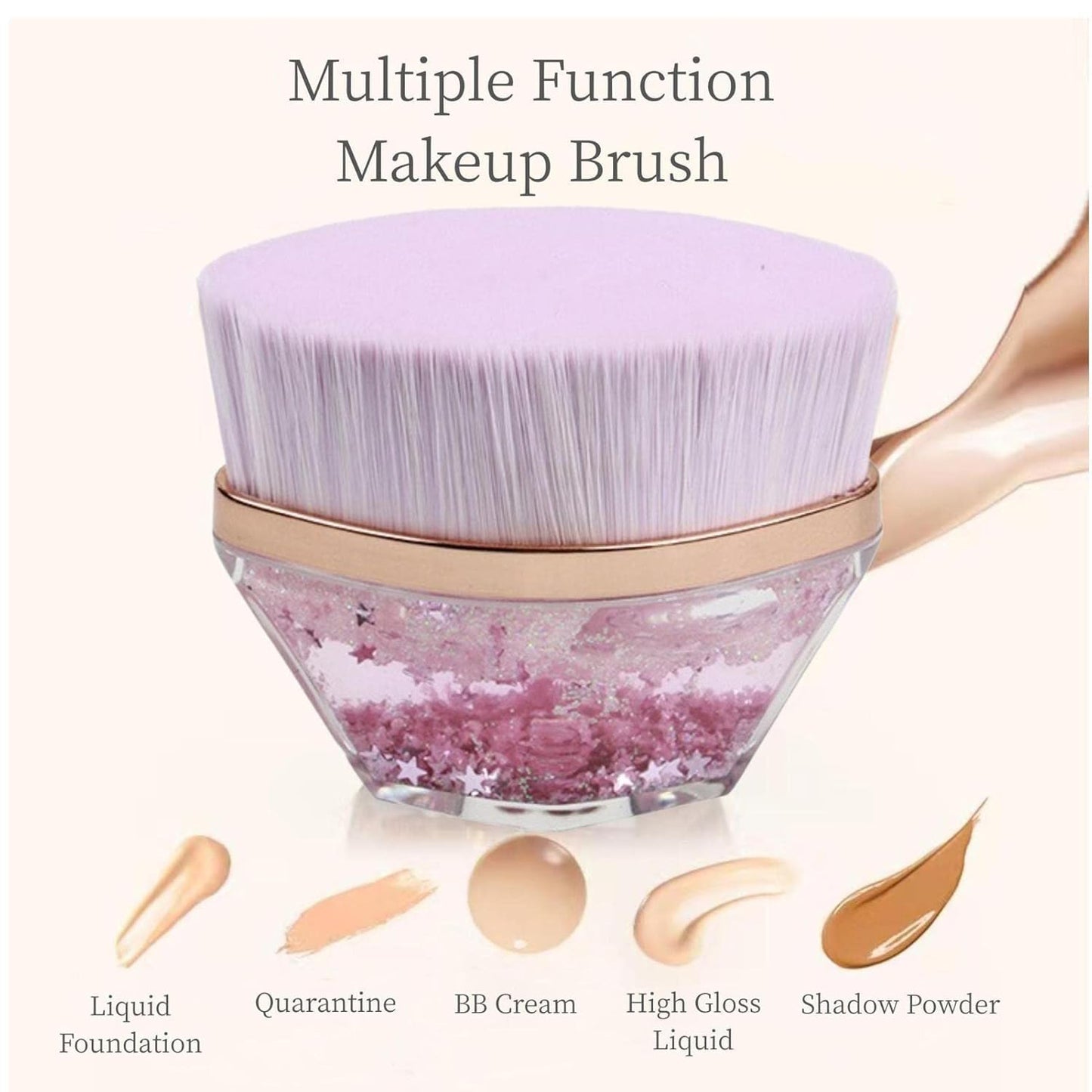 Glitter Cosmetic Brush with Starry Gel Base – Perfect for Makeup and Skincare Application(1 Pc)