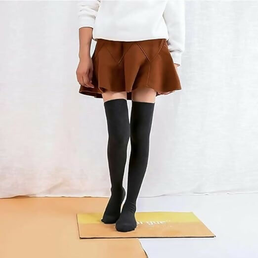 Cozy Woolen Thigh High Socks for Women Knitted Thermal Winter Knee-High Stockings Warm Long Leg Warmers & Boot Socks for Girls