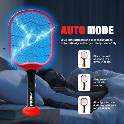 Eveready Give Me Red 2-in-1 Mosquito Racquet with 1200mAh Battery & USB-C Charging