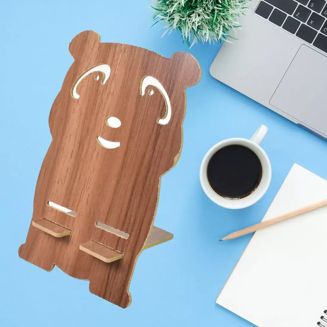 Wooden Cartoon Shape Design Mobile Stand (1 Pcs) ABHI Mobiles