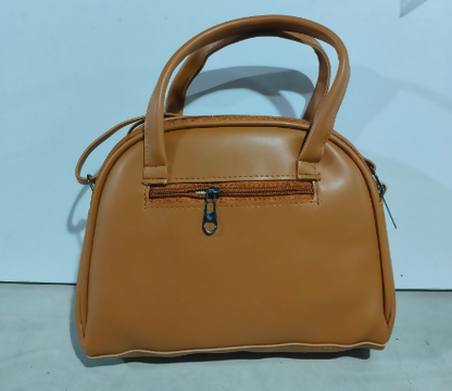 Elegant Brown Leather Satchel Handbag for Women (TPT)