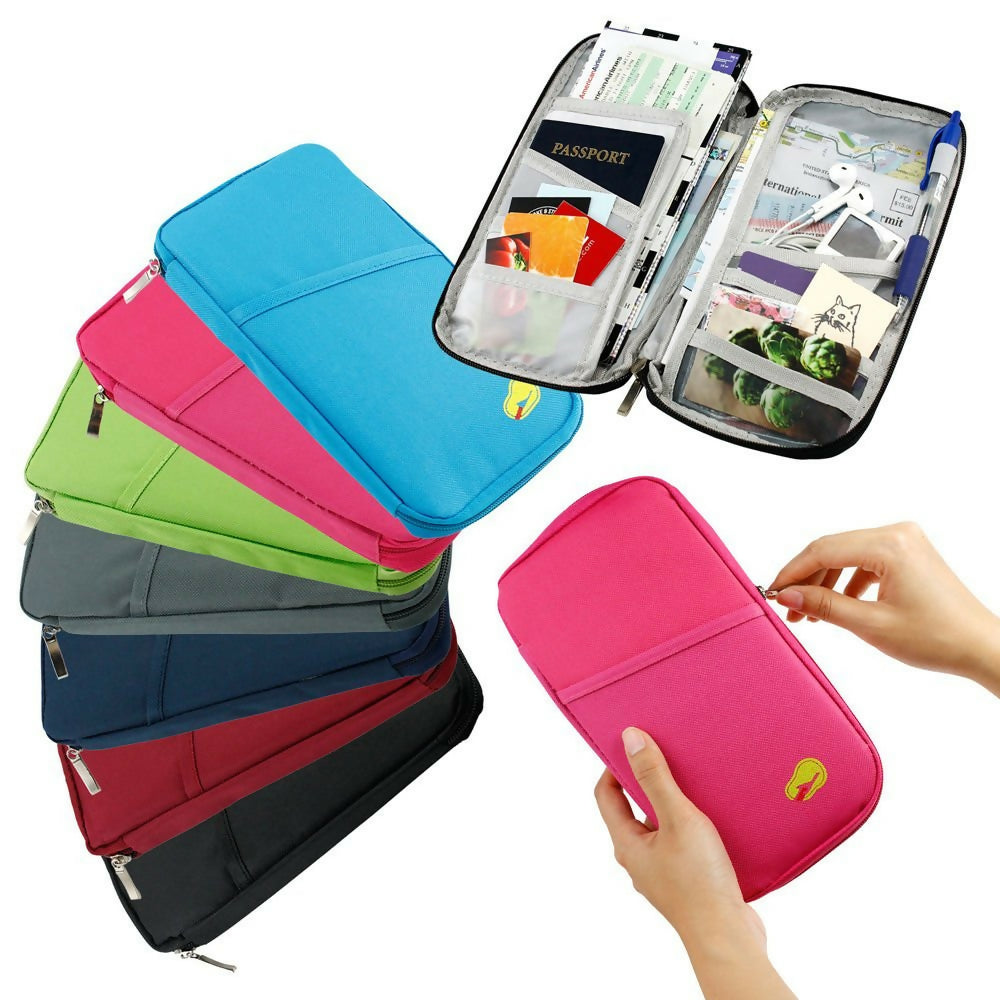 Travel Passport Pouch Wallet Organizer Secure Document Holder