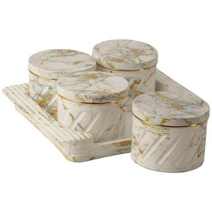 SELVEL Italian White Dry Fruit Containers - 6-Piece Combo Set (430ml) - HalfPe