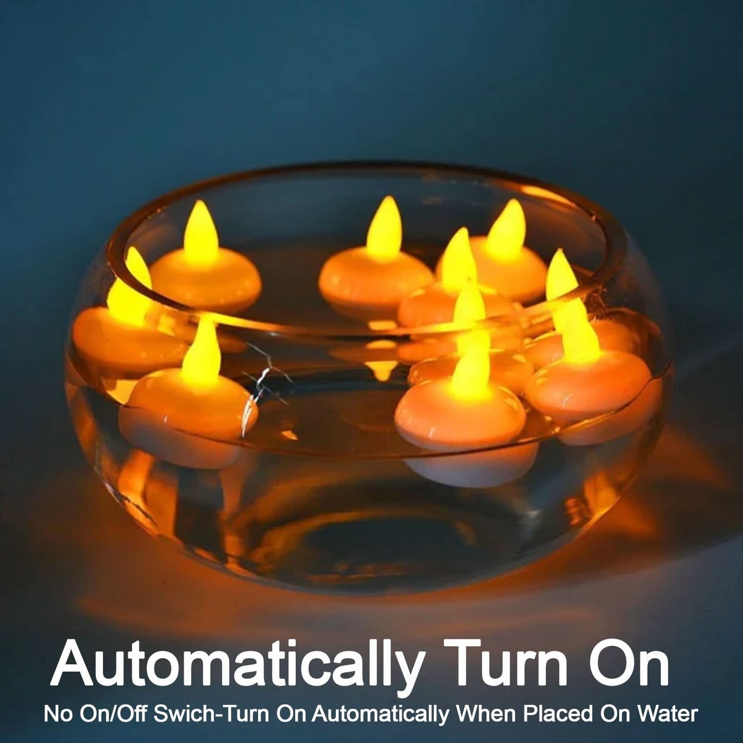 Set of 12 flameless floating battery operated tealight candles for decorative wedding use