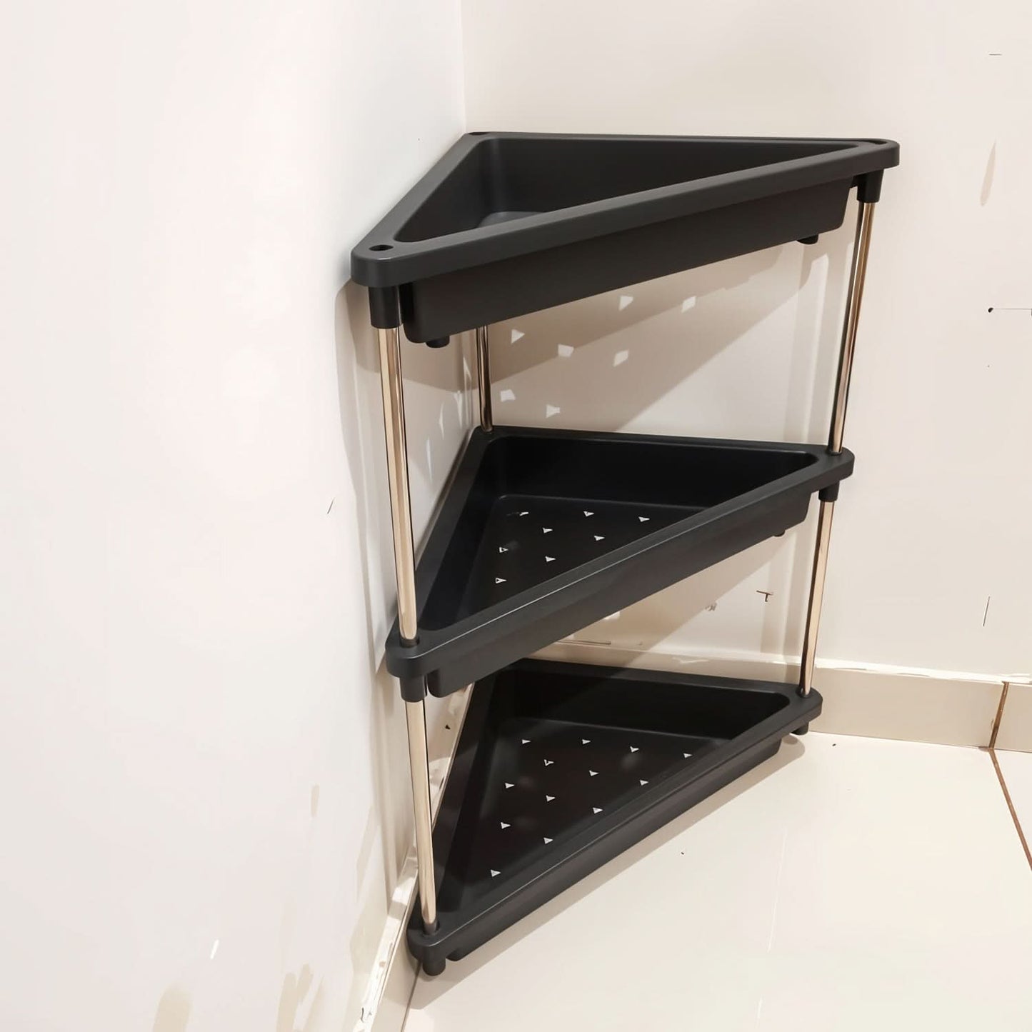 3-layer Multipurpose Plastic Corner Storage Rack