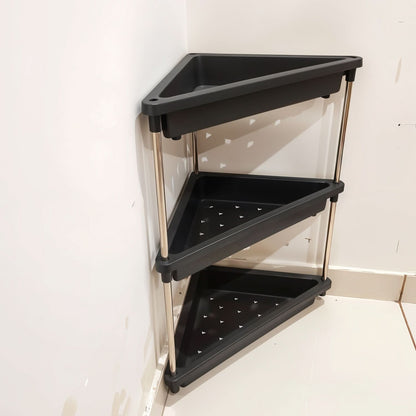 3-layer Multipurpose Plastic Corner Storage Rack